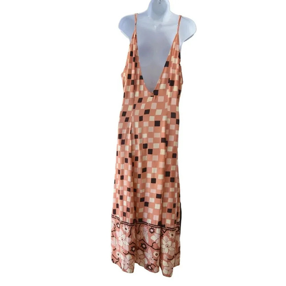*Missing Waist Tie * O'Neill Peach Fuzz Print Dorthie Maxi Dress Size Small - Picture 5 of 8